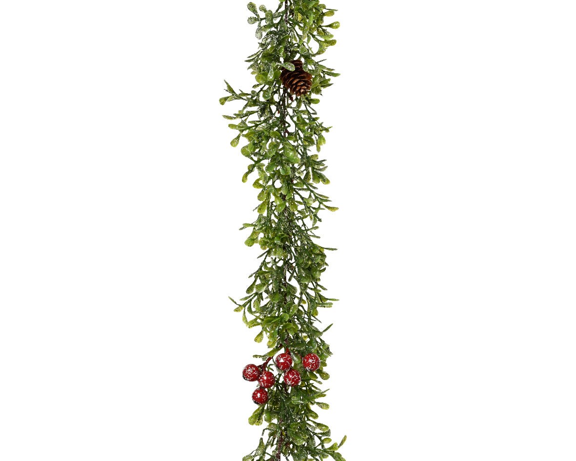 Glittered Berry and Pinecone Garland - 66 Inches