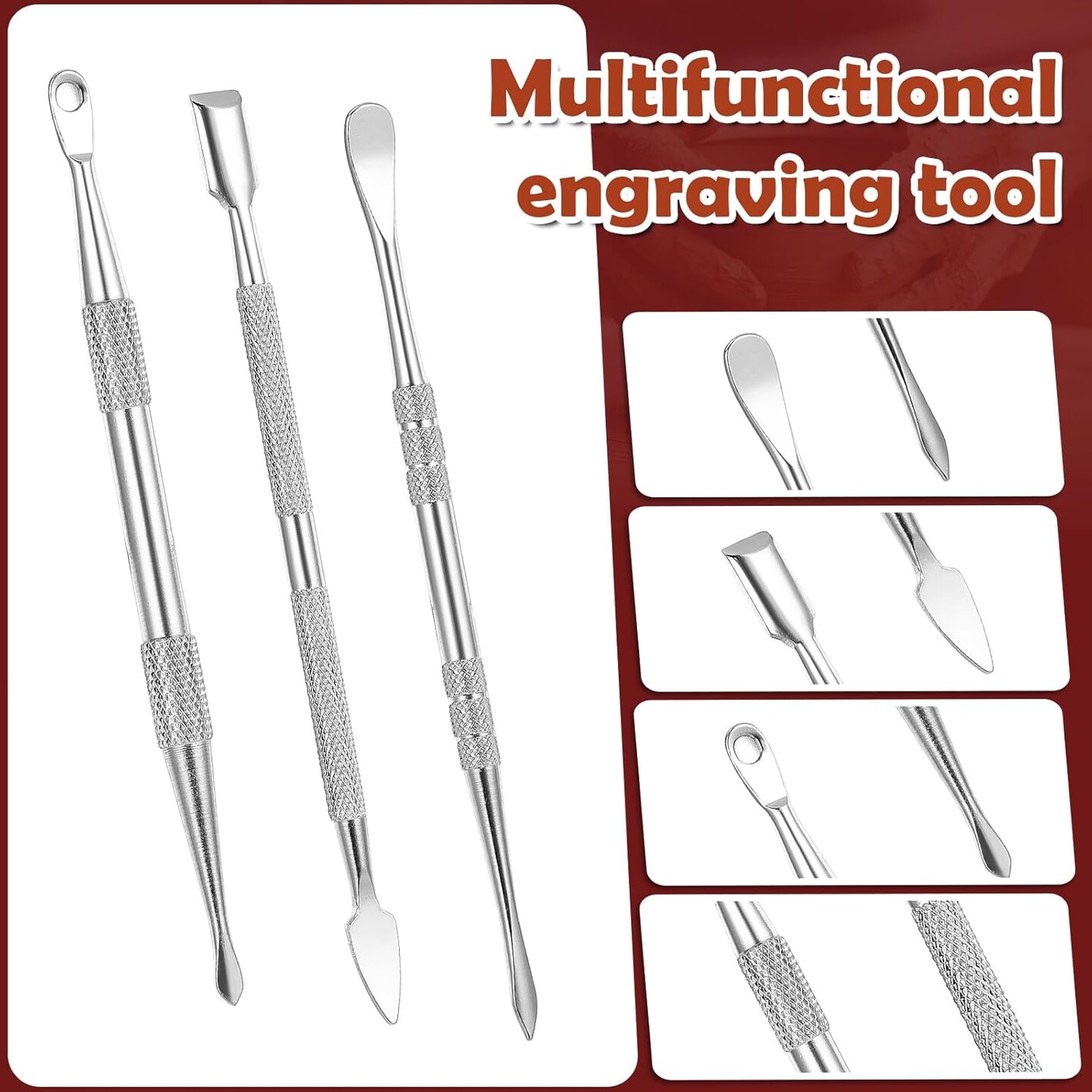 3-Piece Wax & Clay Carving Tool Set – Double-Ended Stainless Steel Sculpting & Modeling Tools