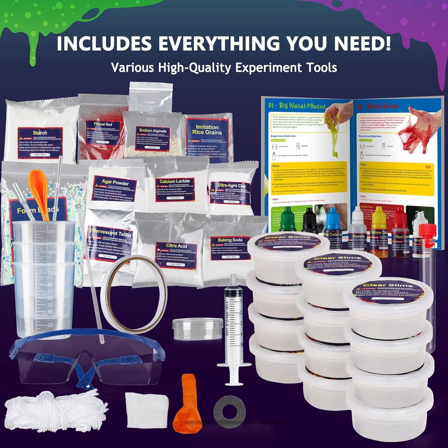 75+ Gross Science & Slime Kit for Kids – STEM Chemistry & Fun Experiments