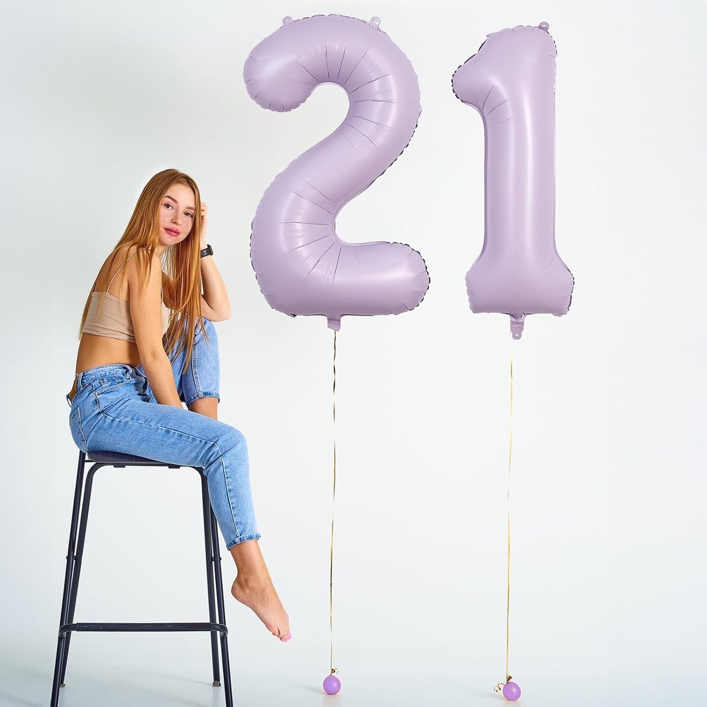 Number Balloons 10 Pastel Purple, 40 Inch Lavender Mylar Foil Number 1 &#x26; 0 Balloons for Girls 10th Birthday Balloons, Large Light Purple Helium 10 Balloons for Women 10th Anniversary Party Decorations