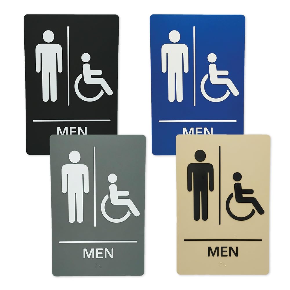 ADA-Compliant Wayfinding Signs &#x2013; Durable, Non-Glare, Scratch-Resistant &#x26; Ready to Install. Featuring Grade 2 Braille &#x26; Raised Tactile Text, These Premade Signs Ensure Easy Compliance for Businesses 2 Pack