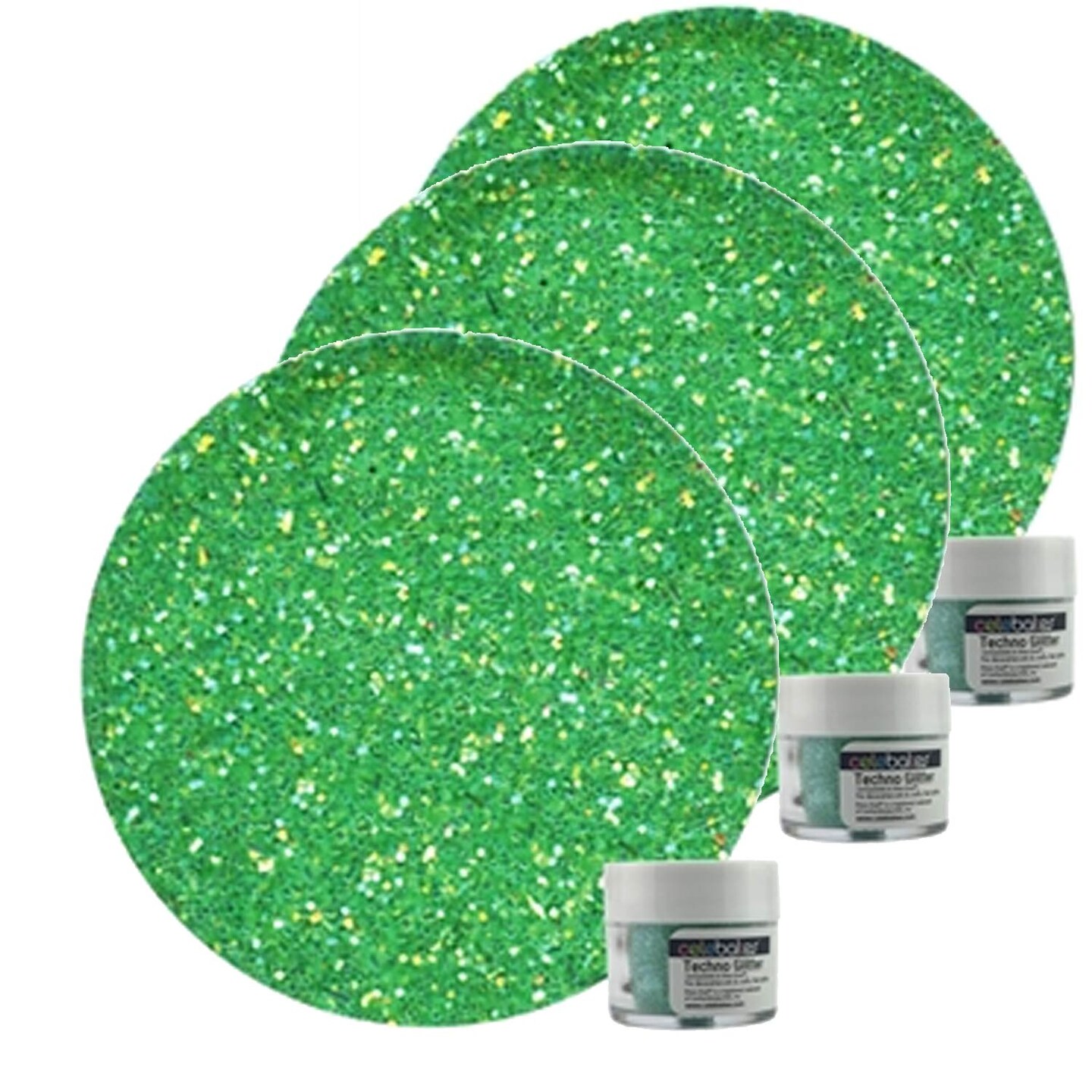 Green Rainbow Techno Glitter Cake Decoration 5 Grams