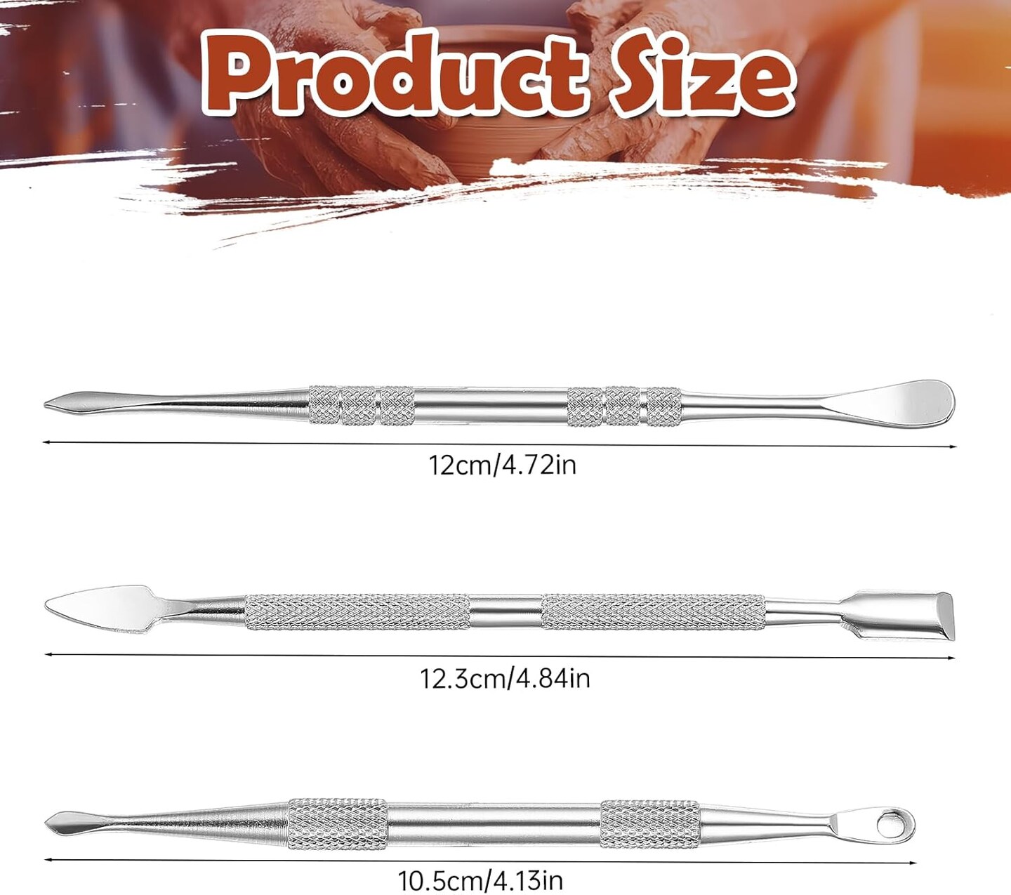 3-Piece Wax & Clay Carving Tool Set – Double-Ended Stainless Steel Sculpting & Modeling Tools