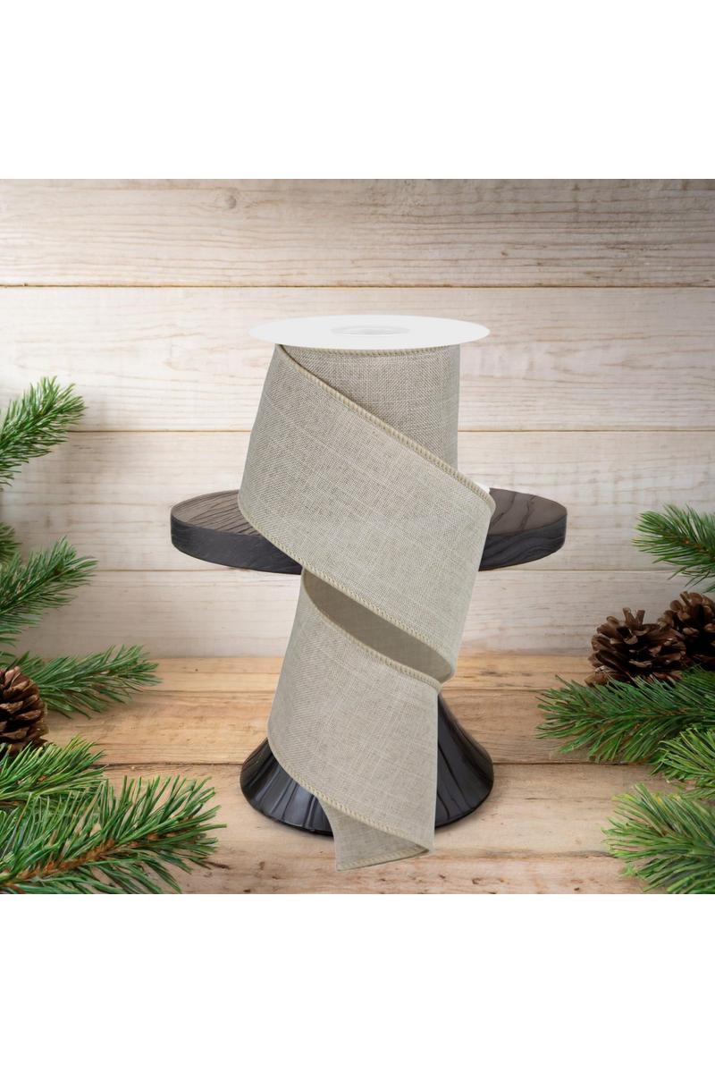 2.5&#x22; Royal Burlap Ribbon: Buff (10 Yard)