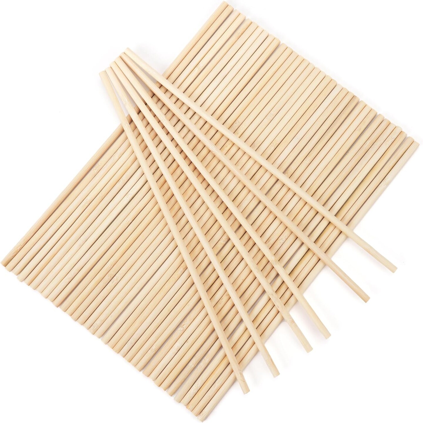 50Pcs Wooden Dowel Rods 1/4 x 12 Inch Wood Sticks for Crafts, Precut Wooden Rod Sticks Natural Wood Dowels for Craft and DIY Projects, Cake Dowels Hardwood Craft Dowel Rods