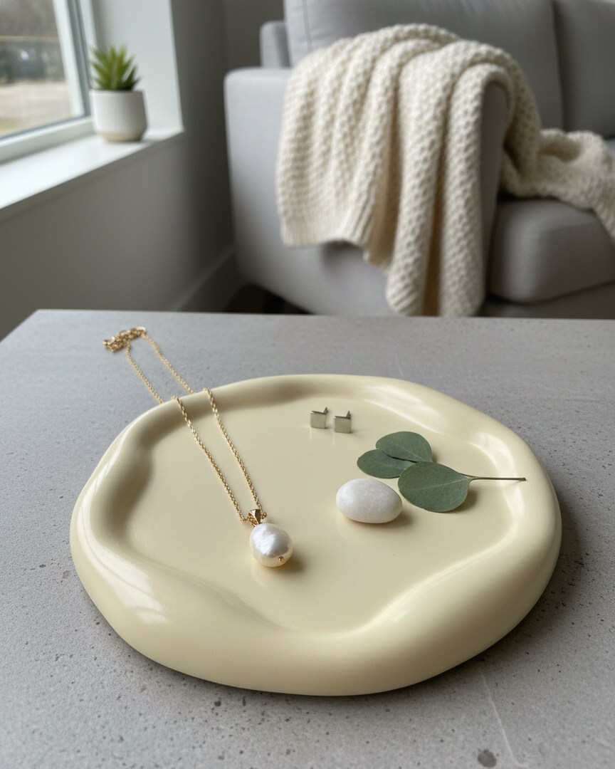 Jesmonite Jewelry Tray | Handcrafted Trinket Dish | MakerPlace by