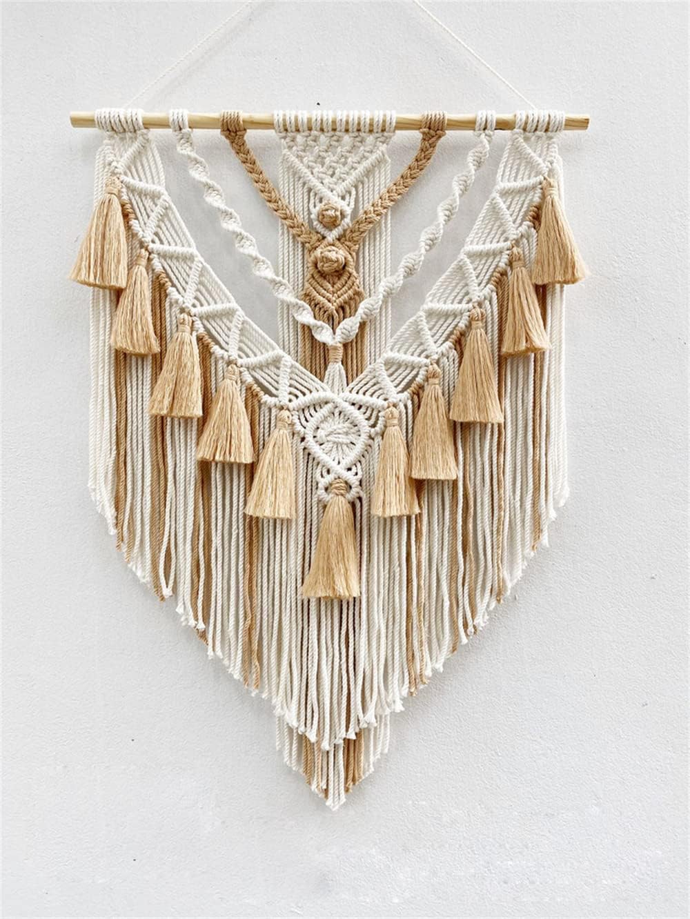 Hanging Macrame Tapestry Woven Boho Wall Art Handmade Macrame Tapestry Home Wall Decor Wall Pediment