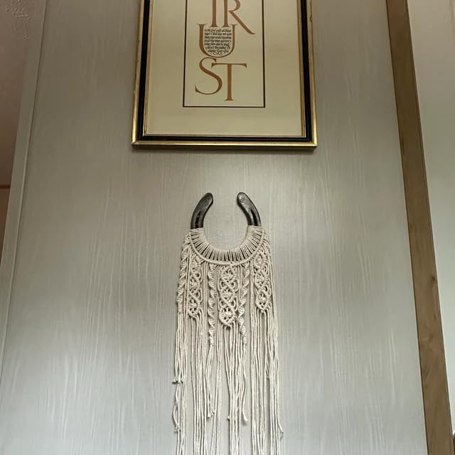 Equestrian Macrame Wall Hanging Equestrian wall art Handmade macrame decor Equestrian-inspired wall hanging horse lover decor (White)