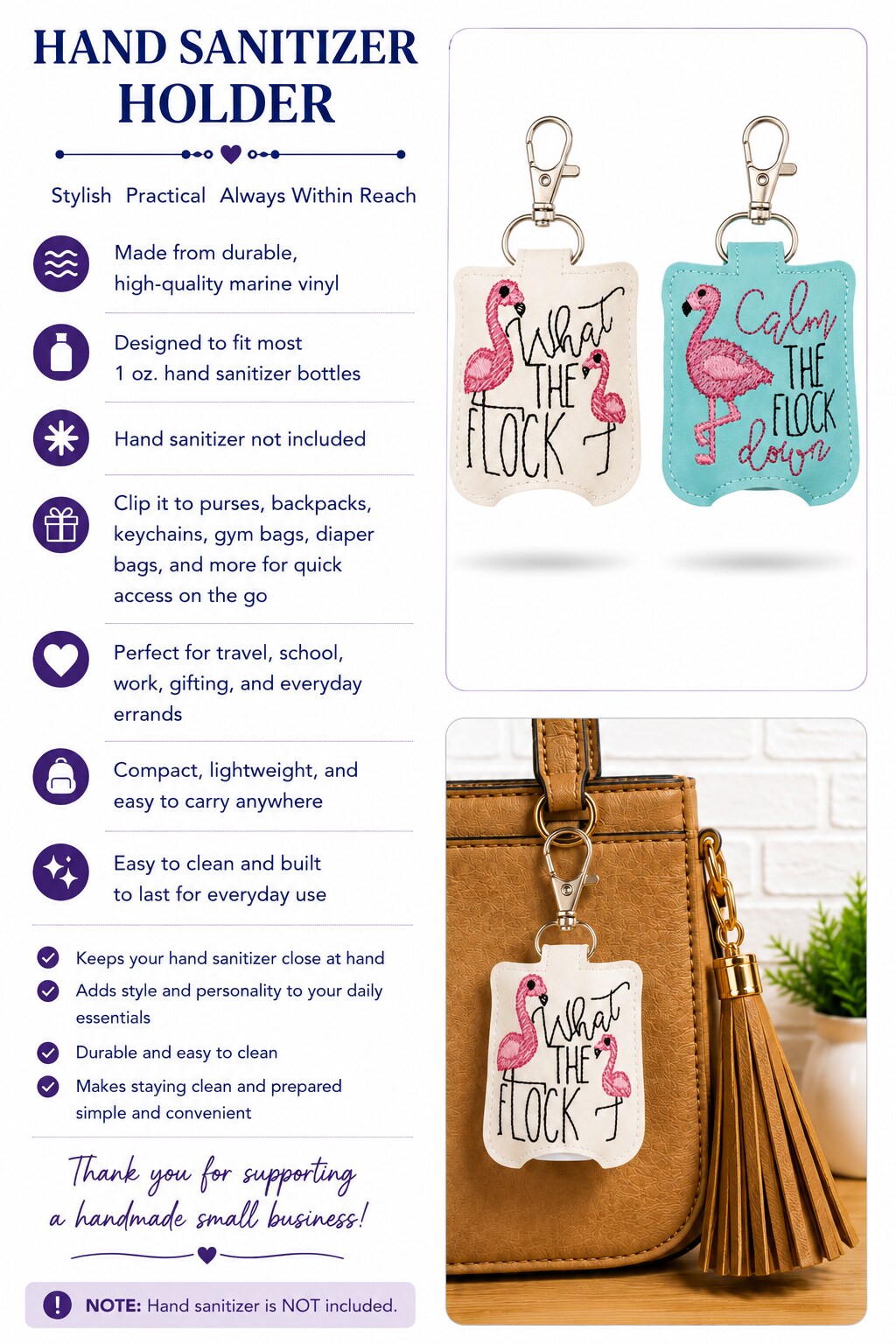 Flamingo Hand Sanitizer Holder Key Fob | MakerPlace by Michaels
