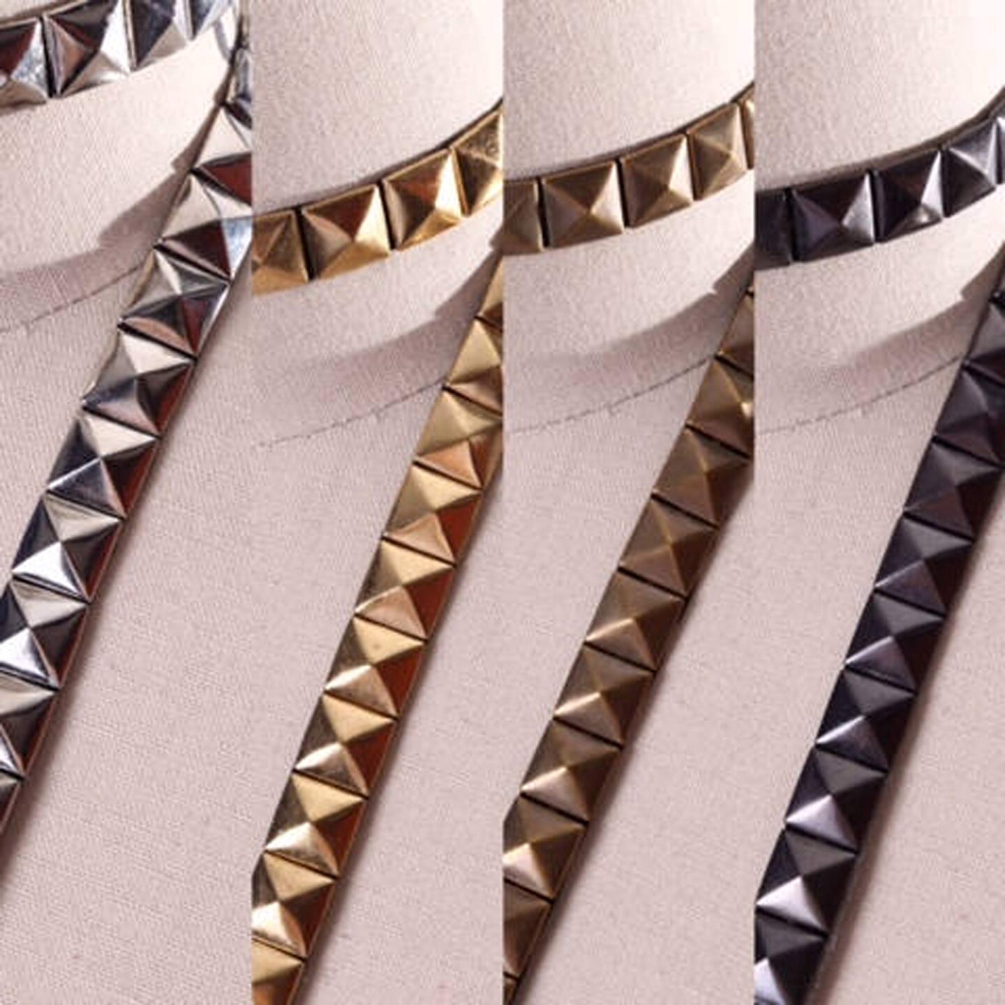 1 Yard Silver Stud Iron On Trim 1/2 Inch Metallic Tape for Clothing