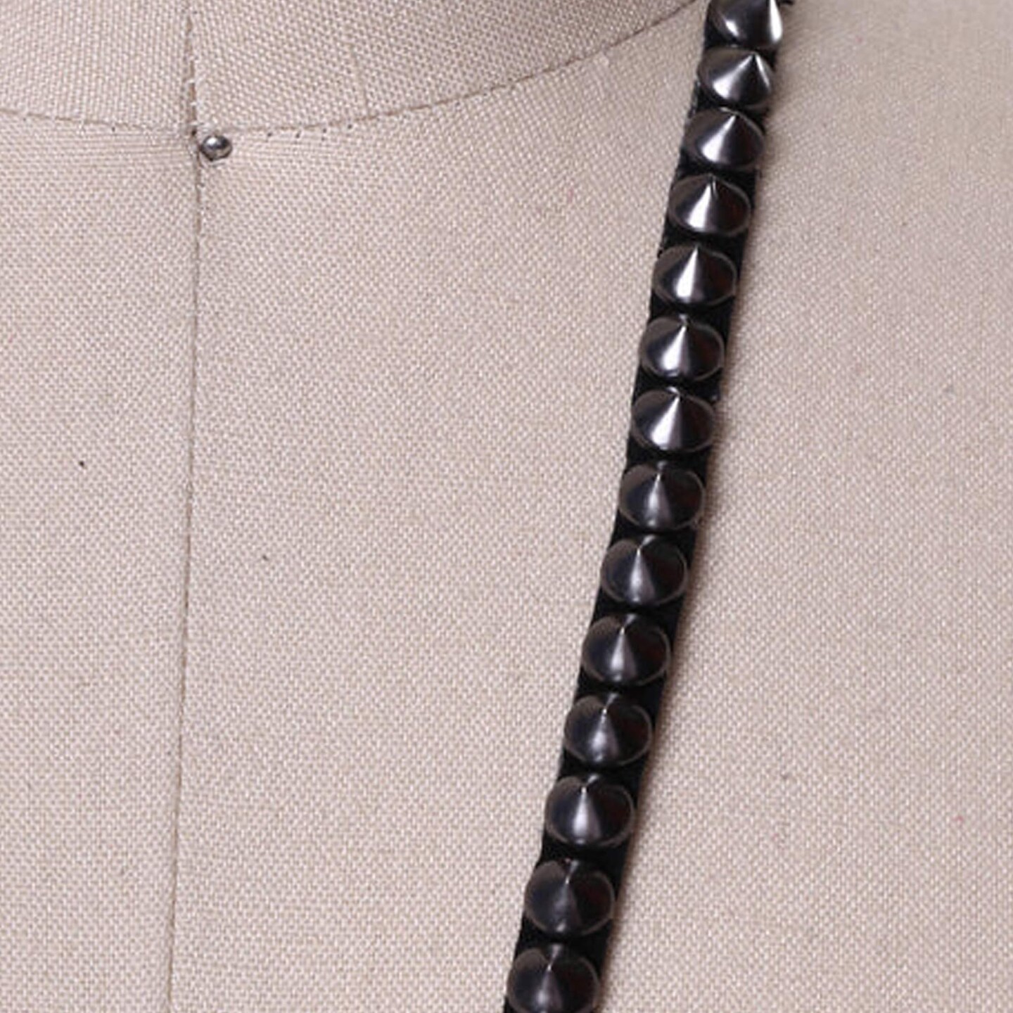 1 Yard Gunmetal Spike Tape Iron On Trim 1/4 Inch on Velvet Strip