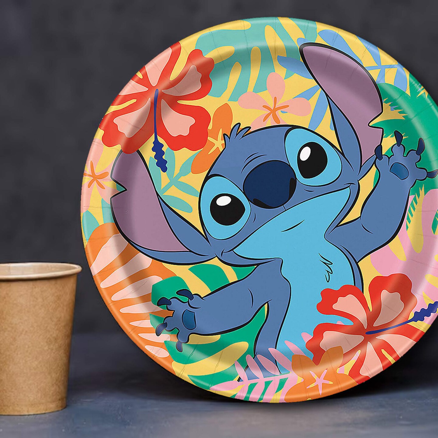 8 Count Lilo &#x26; Stitch Paper Plates 8 3/4 Inch Disney Luau Birthday Party Supplies
