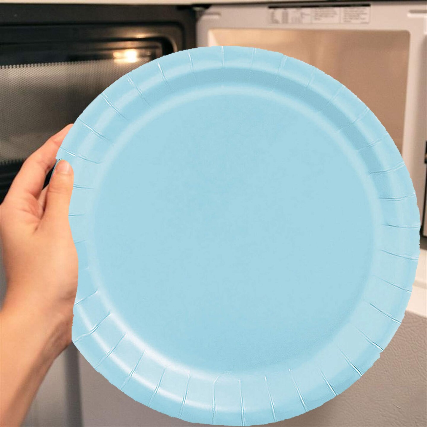 24 Count Light Blue Color 7 Inch Paper Dessert Plates for Baby Showers