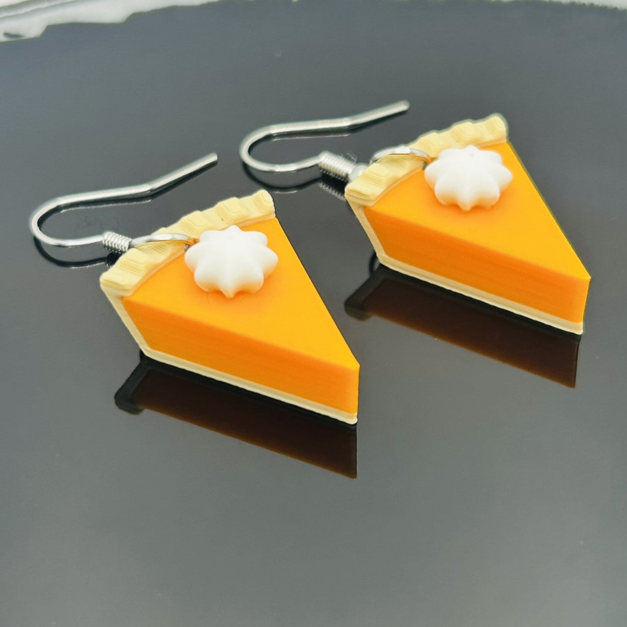 Pumpkin Pie Earrings with Whipped Cream
