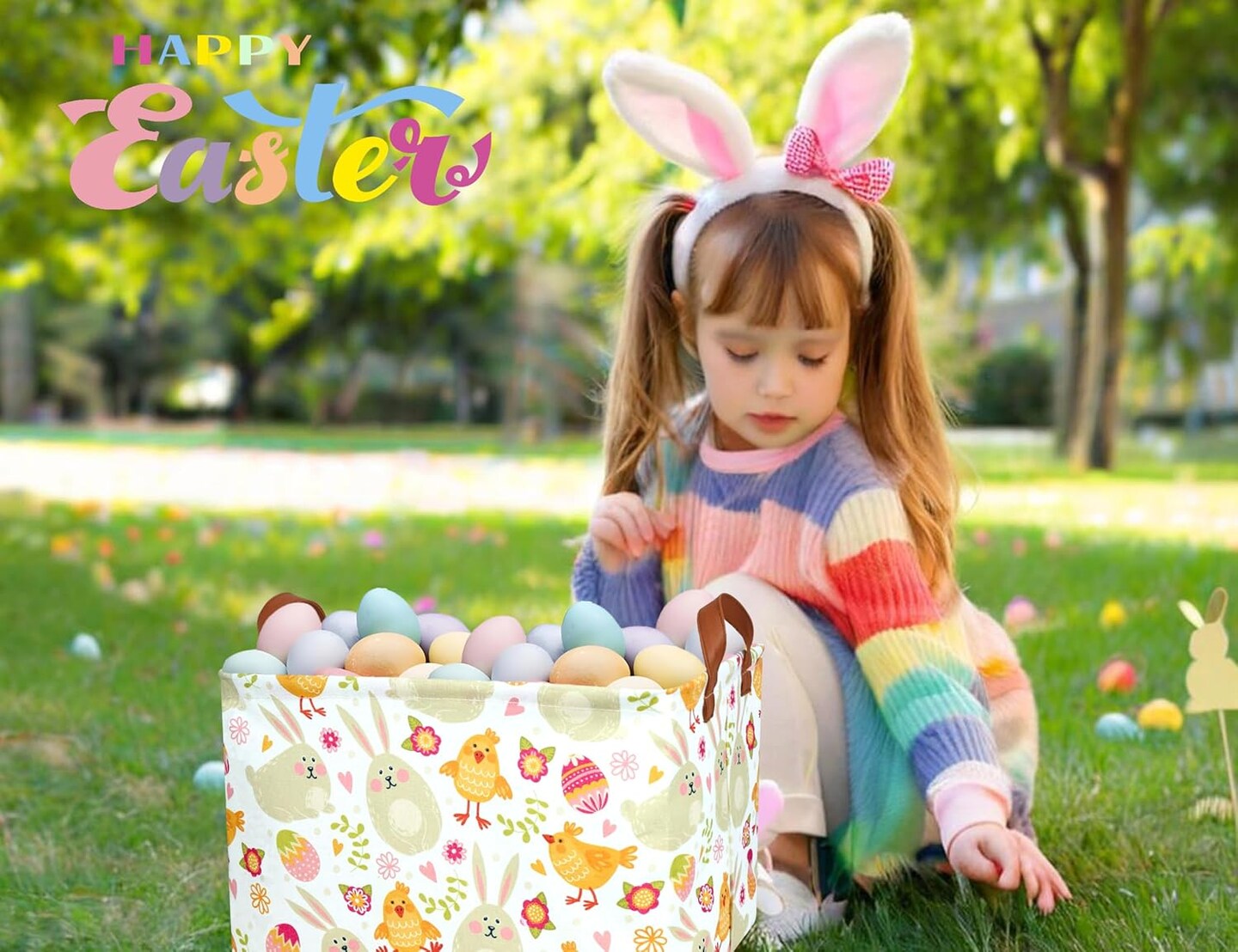 Large Easter Baskets for Kids Personalized Baby Girl Easter Basket Cute Teen Boy Spring Decor