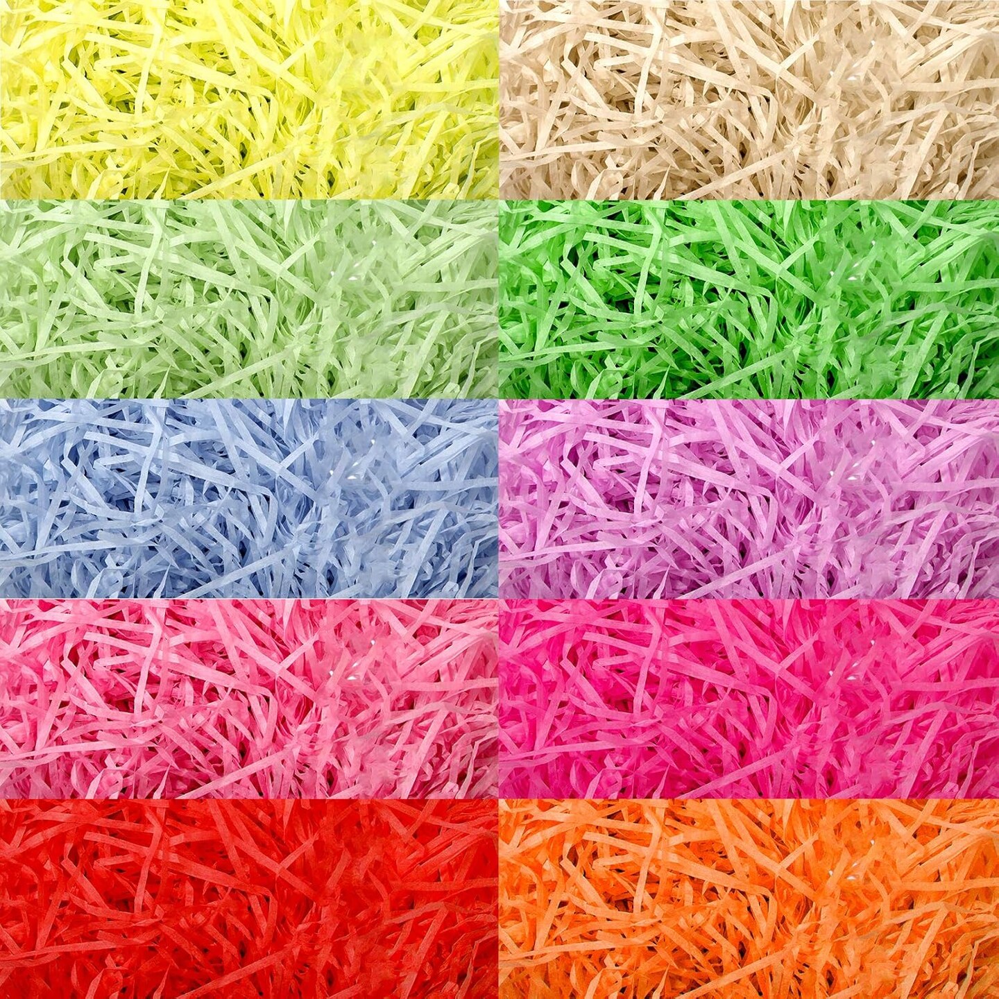0.6 Oz/ 300 g Easter Basket Grass Filler Paper Multicolor Stuffing Grass Bulk Shredded Tissue Easter Basket Gift Filler for Egg Stuffer Party Supplies DIY Candy Package(Multicolored)