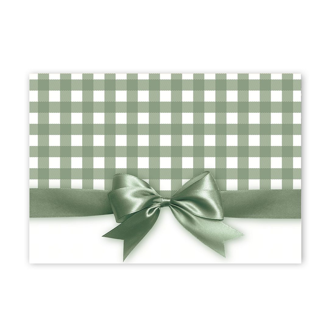 Great Papers! Sage Green Bow Note Card and White Envelope, 4.875" x 3.375", 24 count