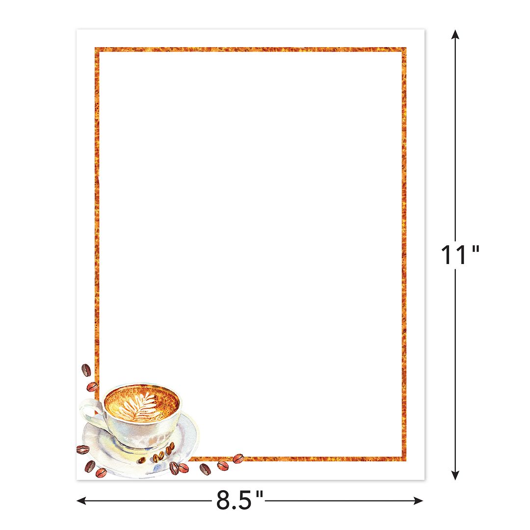 Great Papers! Latte Coffee Beans Letterhead, for Invitations, Announcements and Personal Messages, Printer Friendly 8.5&#x201D;x11&#x201D;, 50 Pack