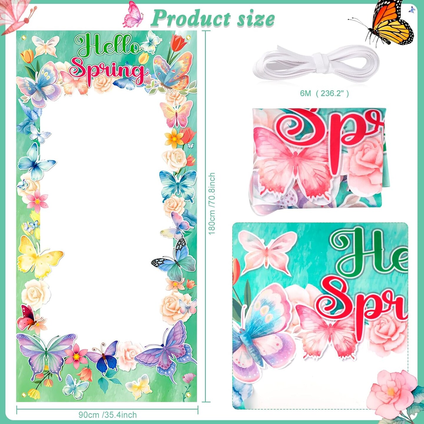 Hello Spring Photo Booth Banner,