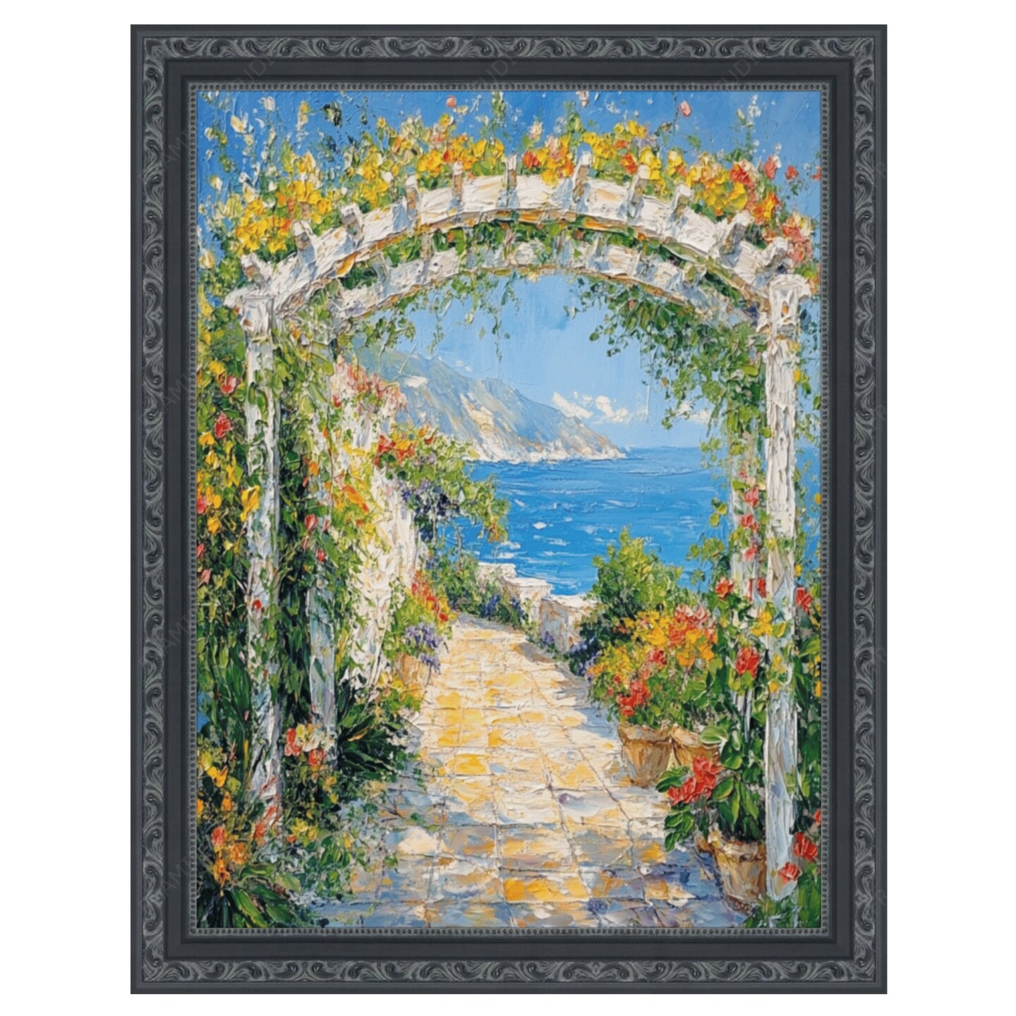 Beaded Black Scoop Picture Frame 30x30 frame
