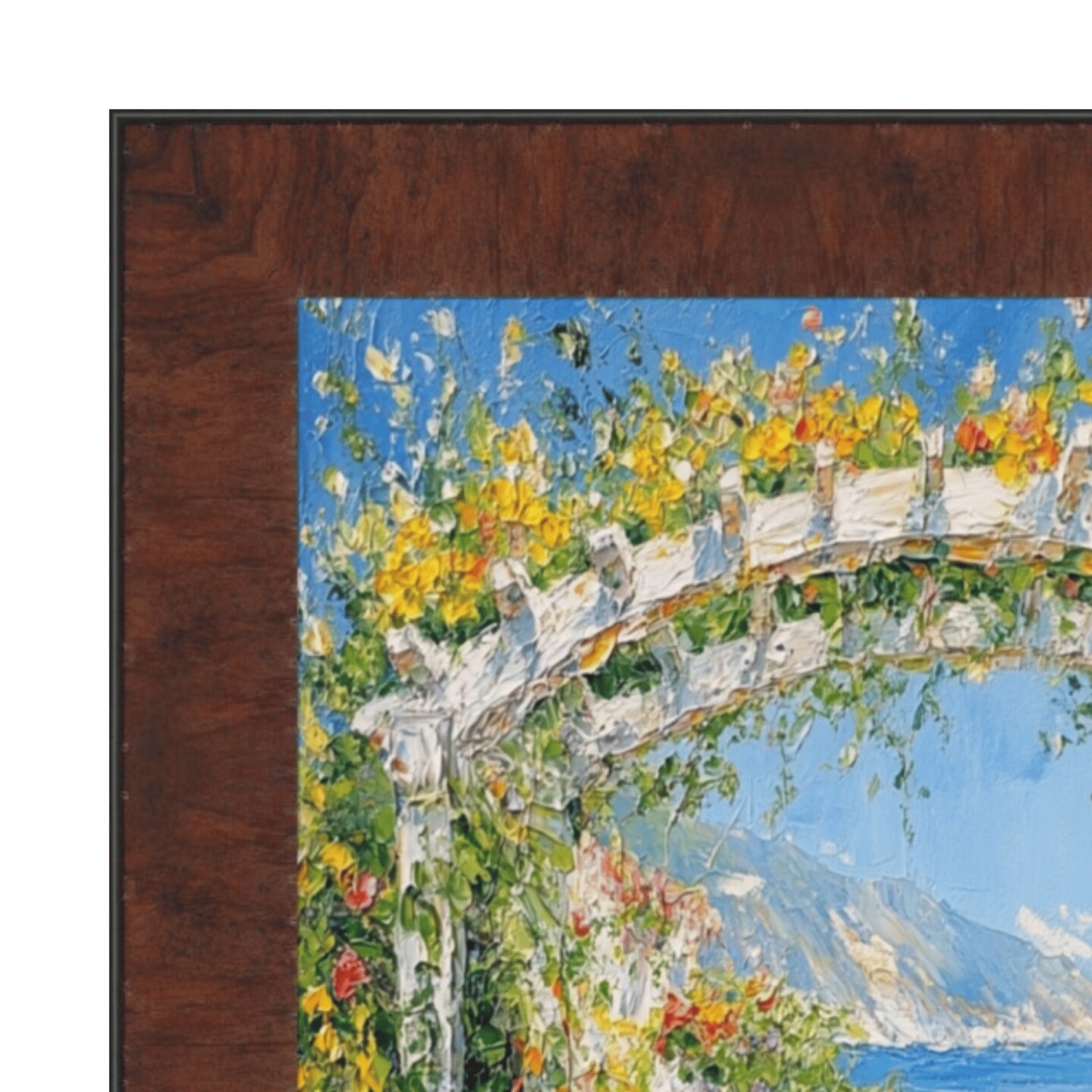 Contemporary Wood Grain Walnut Scoop Picture Frame 30x30 frame