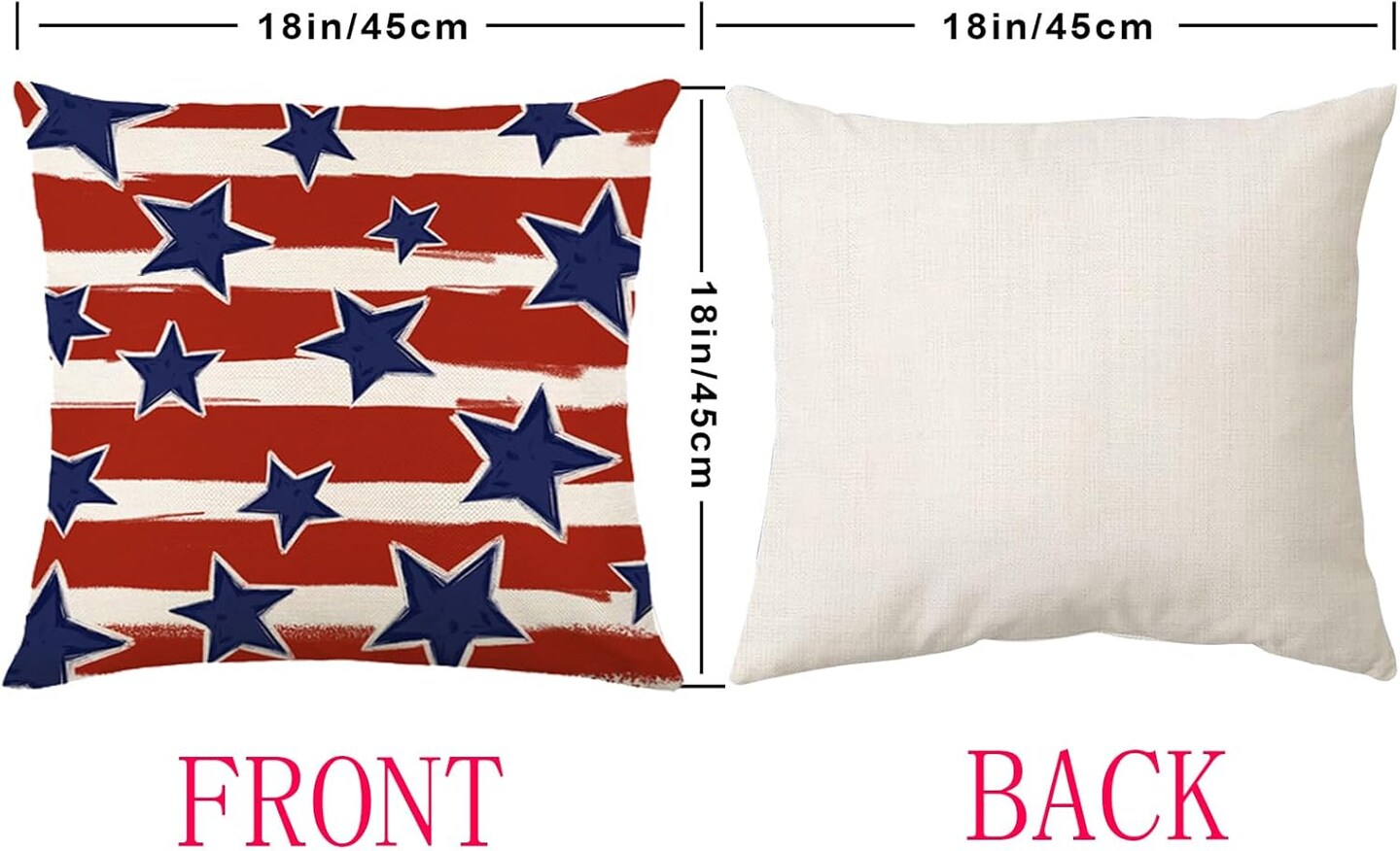 4 Pack Throw Pillow Covers for 4th of July Decorations