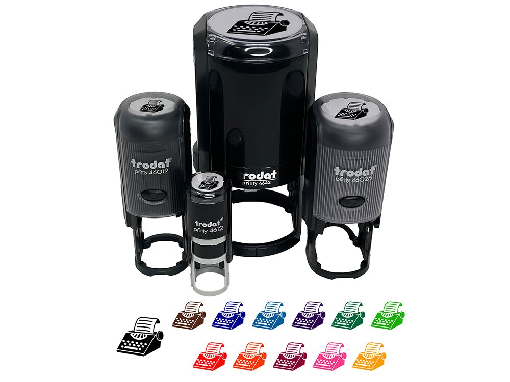 Old Typewriter Icon for Novels Books and Letters Self-Inking Rubber Stamp for Stamping Crafting Planners