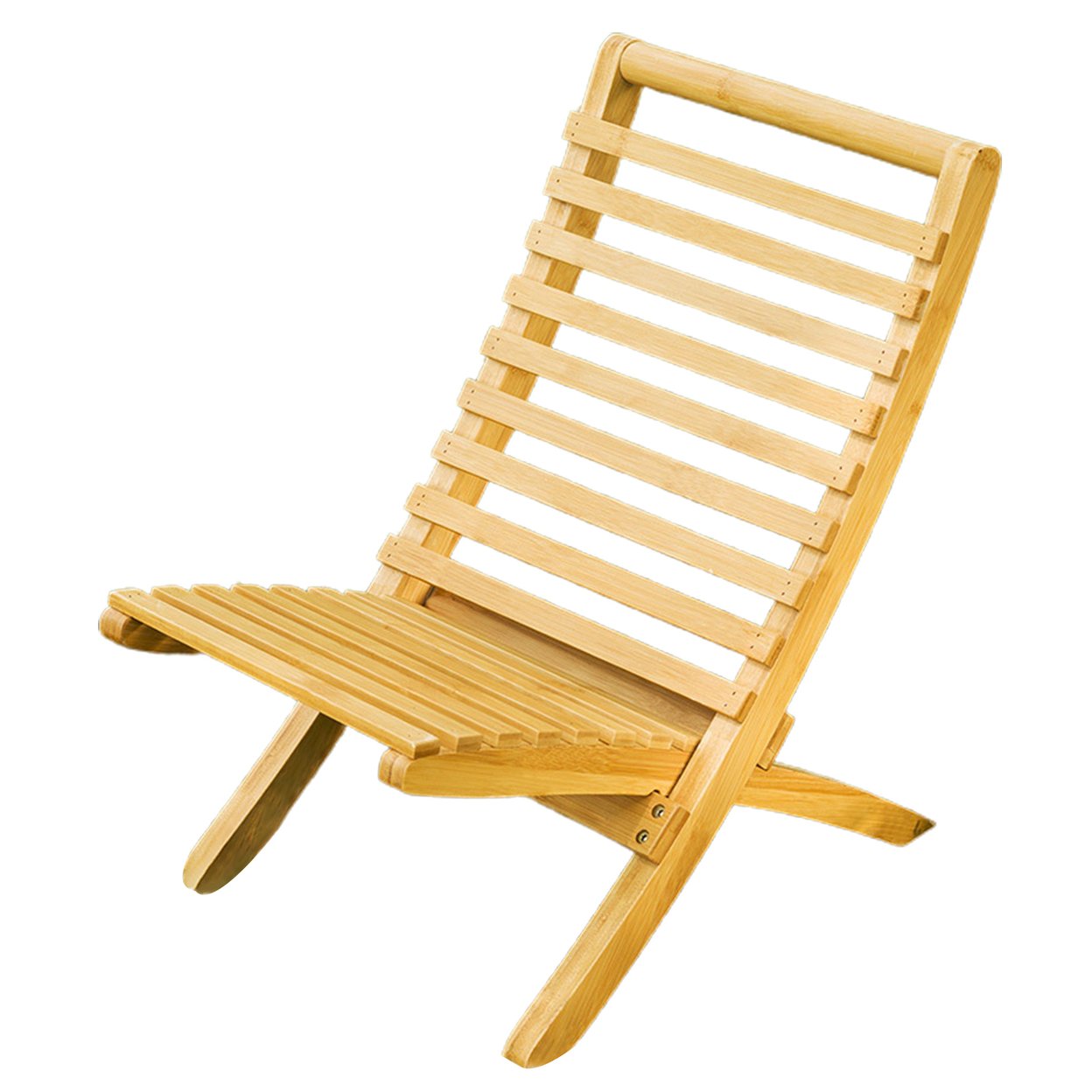 Outdoor Folding Moon Chair Ergonomic Heavy Duty Bamboo Lightweight Portable Camping Picnic Backpacking Hiking Beach