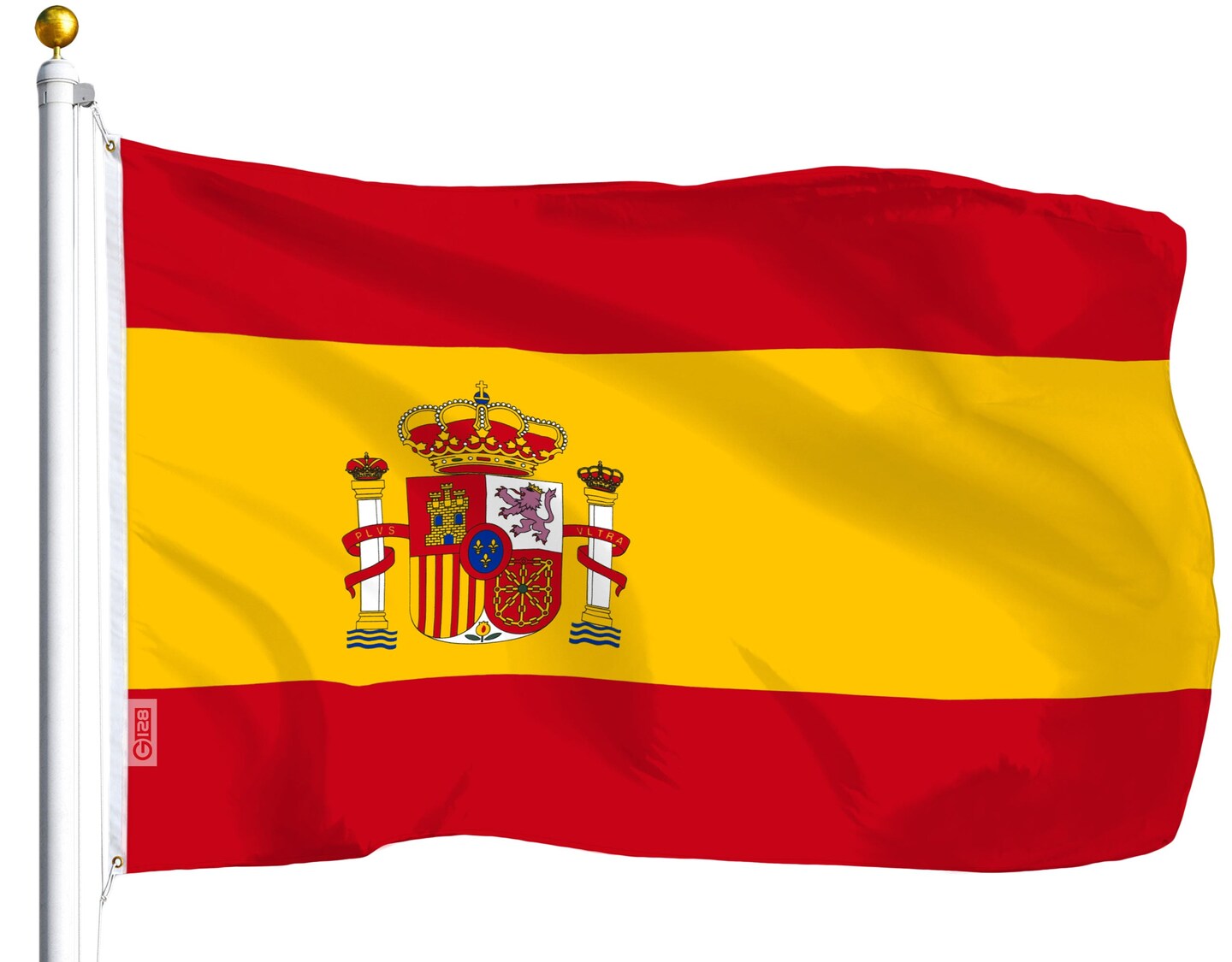 G128 Combo Pack: USA American Flag 3x5 Ft 75D Printed Stars &#x26; Spain (Spanish) Flag 3x5 Ft 75D Printed