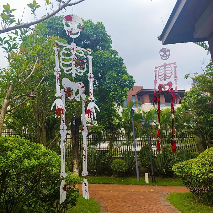 Halloween Decorations Outdoor &#x26; Indoor Statues 49.6&#x27;&#x27;Large Halloween Skeleton Decor 4.1ft Stainless Steel Scary Skeleton Halloween Decorations for Outside Yard Garden Lawn Party