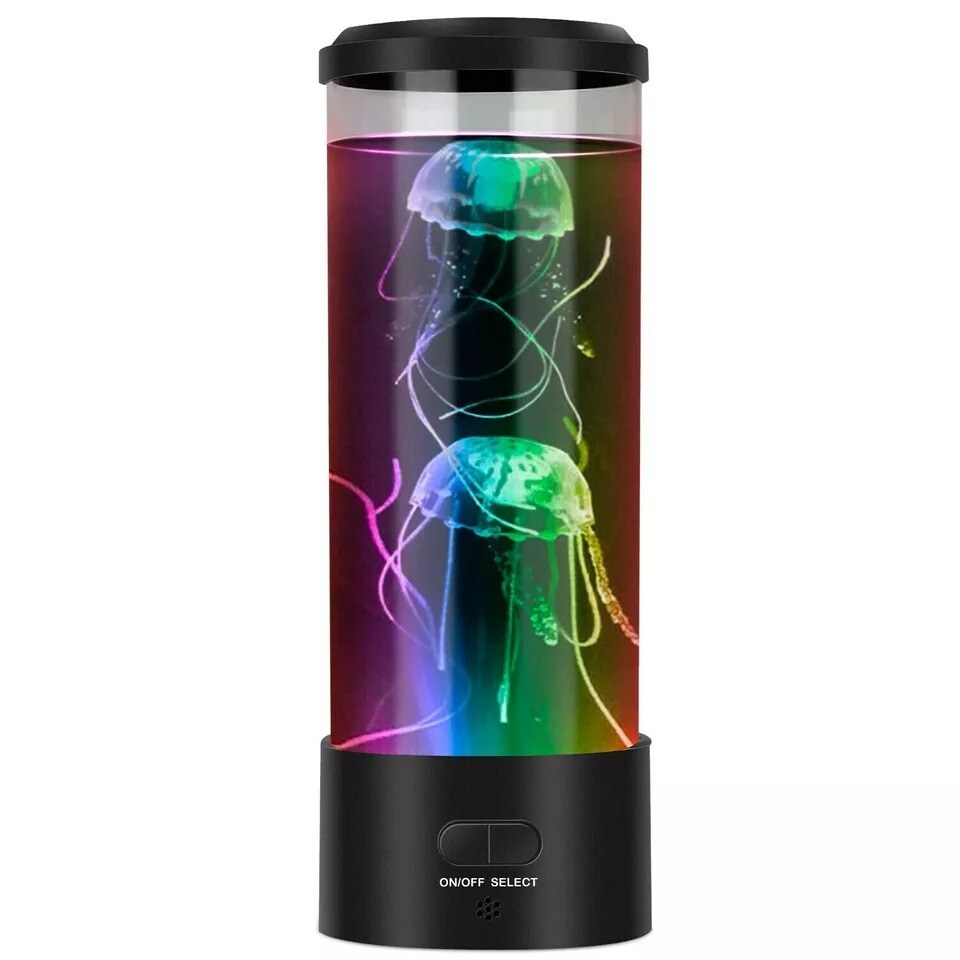 Jellyfish Lava Lamp 7 Color LED Mood Color Changing Night Light Desk Tank Decor