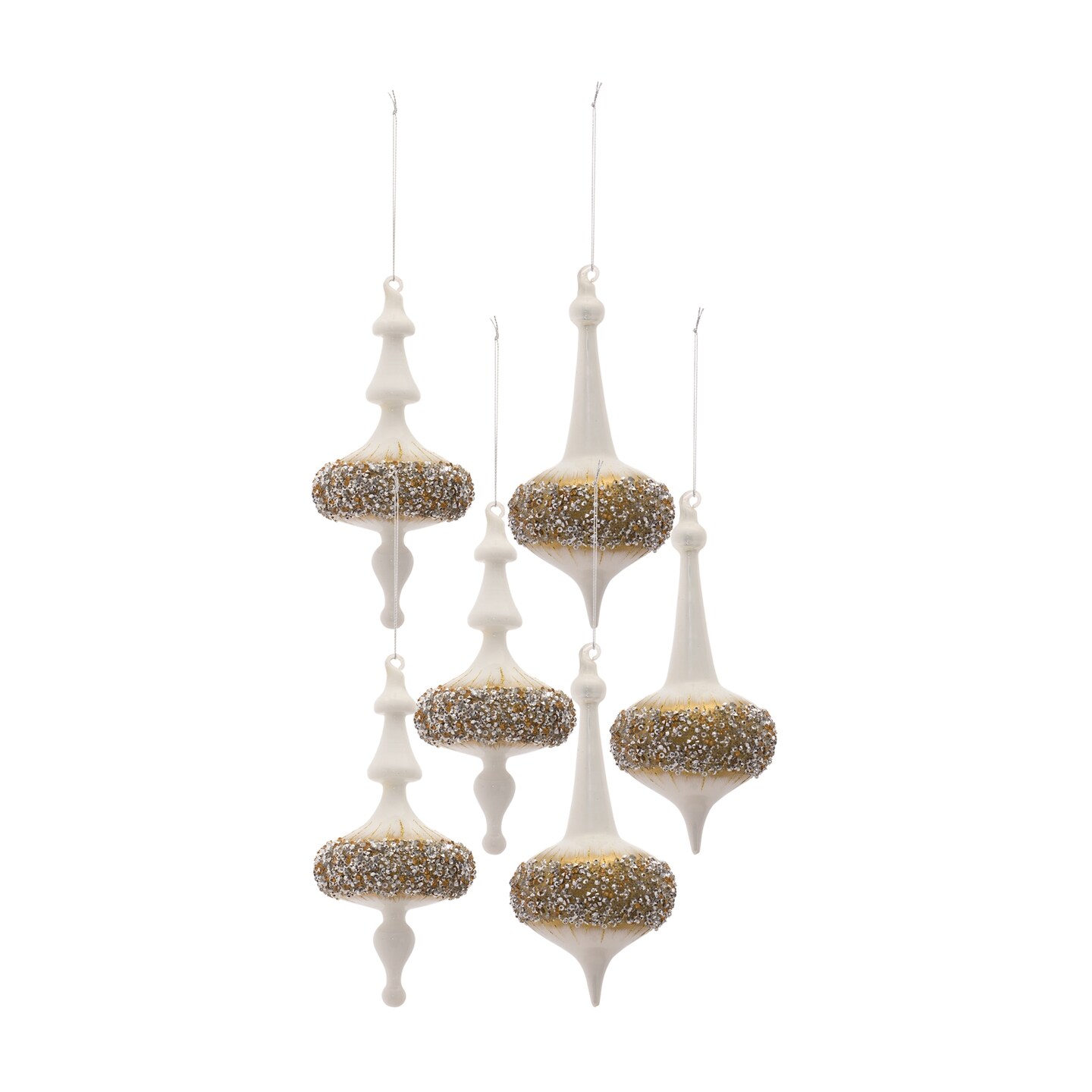 Glass Finial Drop Ornament (Set of 6)