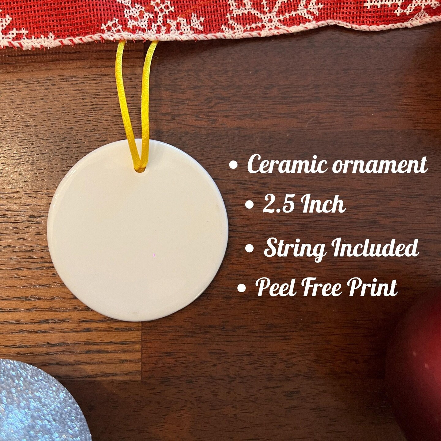 Custom Photo Christmas Ornament, Family Picture Ornament, Personalized Ornament, Custom Ceramic Ornament, Family Christmas Gift, Tree hanger product 3
