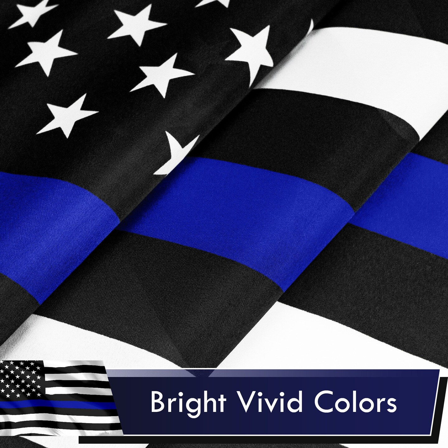 G128 Combo Pack: USA American Flag 3x5 Ft 75D Printed Stars &#x26; Thin Blue Line Flag 3x5 Ft 75D Printed