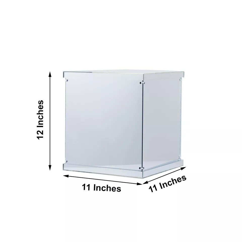 12" tall Silver Acrylic Display Box Centerpiece Wedding Pedestal Riser Column
