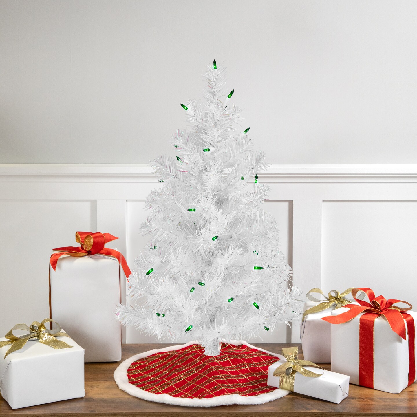 Northlight PreLit Medium White Pine Artificial Christmas Tree 2