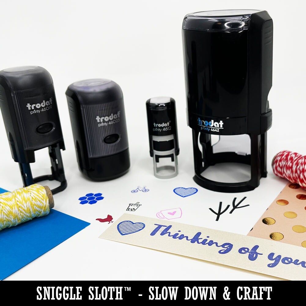 Check Mark Symbol Outline Self-Inking Rubber Stamp for Stamping Crafting Planners