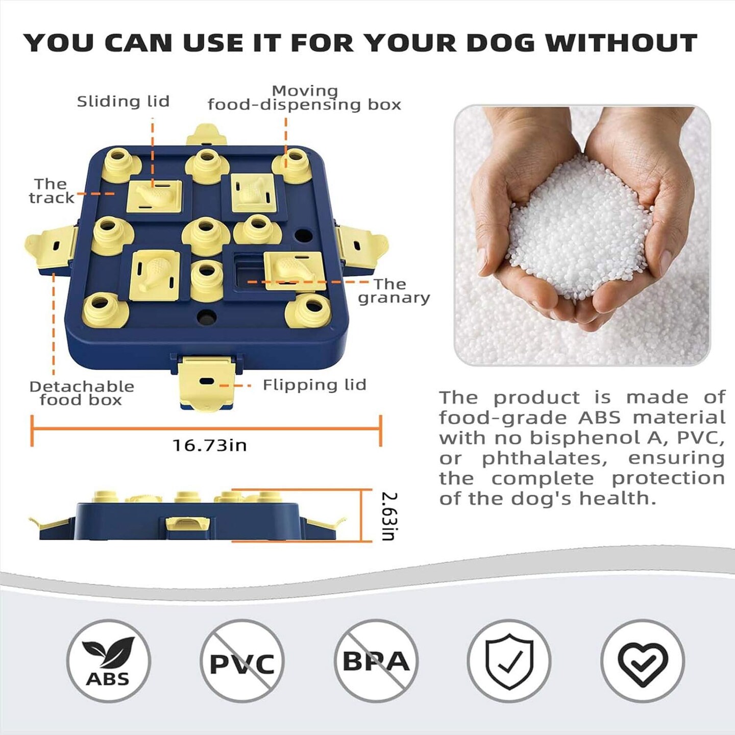KADTC Dog Chess Puzzle Toy, 3 in 1 Interactive Cognitive Enrichment & Slow Feeder 16.73" x 16.73" x 2.64"