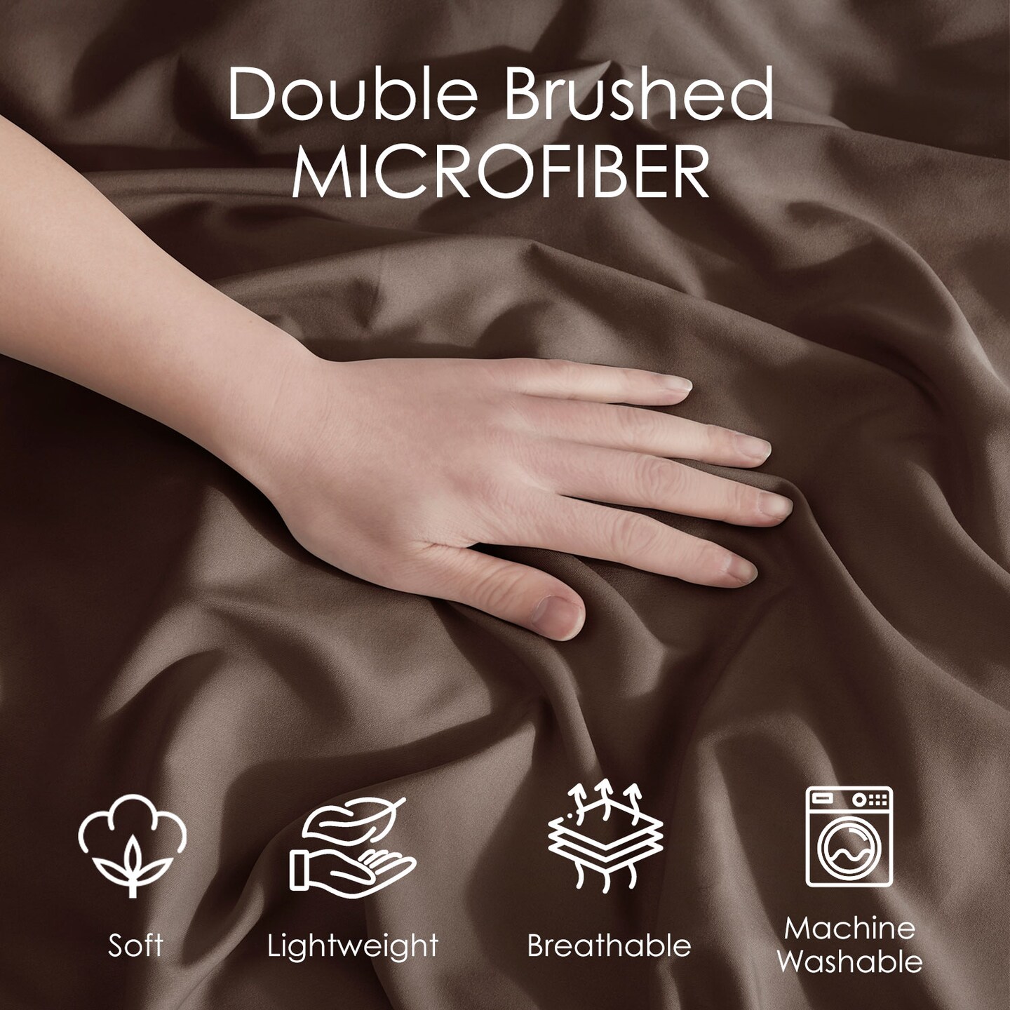 Hearth & Harbor Duvet Cover With Fitted Sheet Soft Double Brushed Bedding Set