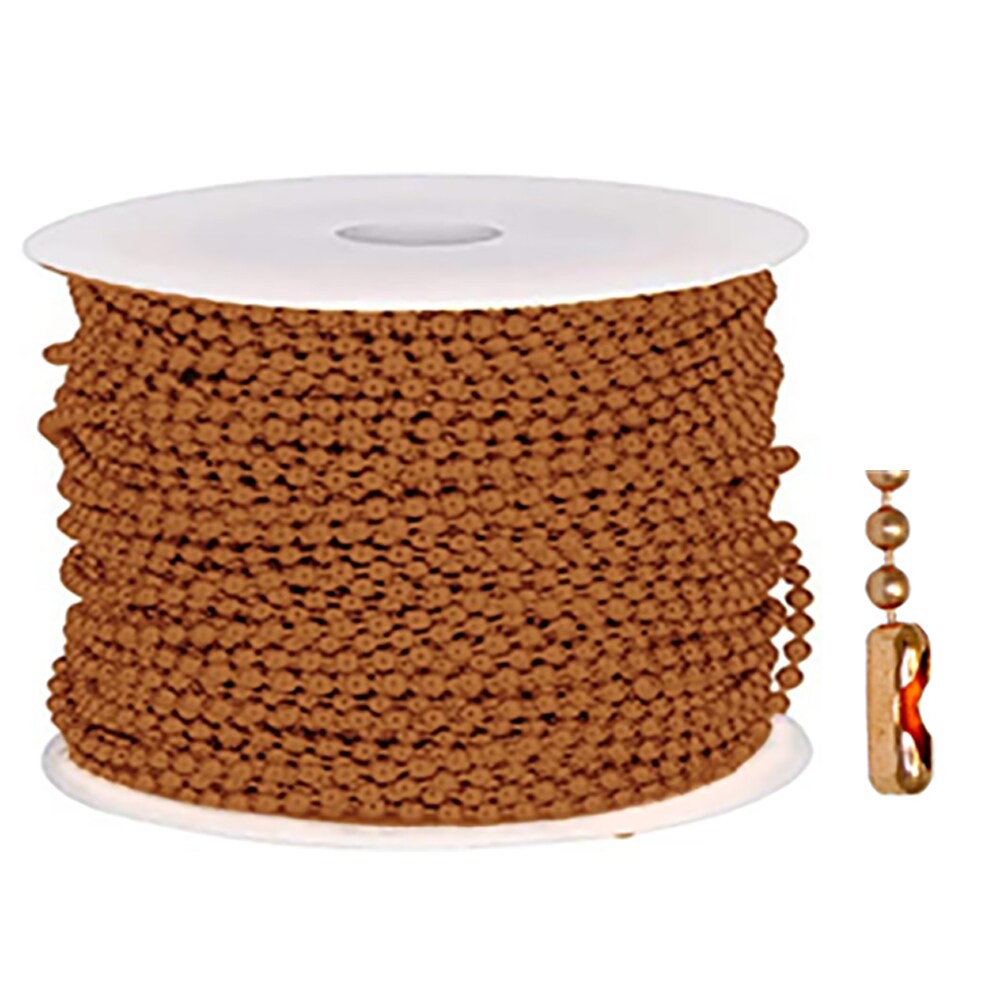 1/8" 3.2mm Ball Chain Solid Copper 50' Spool with 50pk. of Connectors
