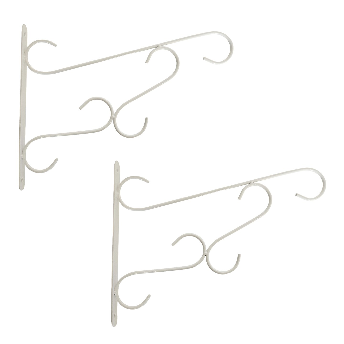Scroll-Design Metal Wall Bracket for Hanging Accessories and Flowerpots for Indoor & Outdoor Use