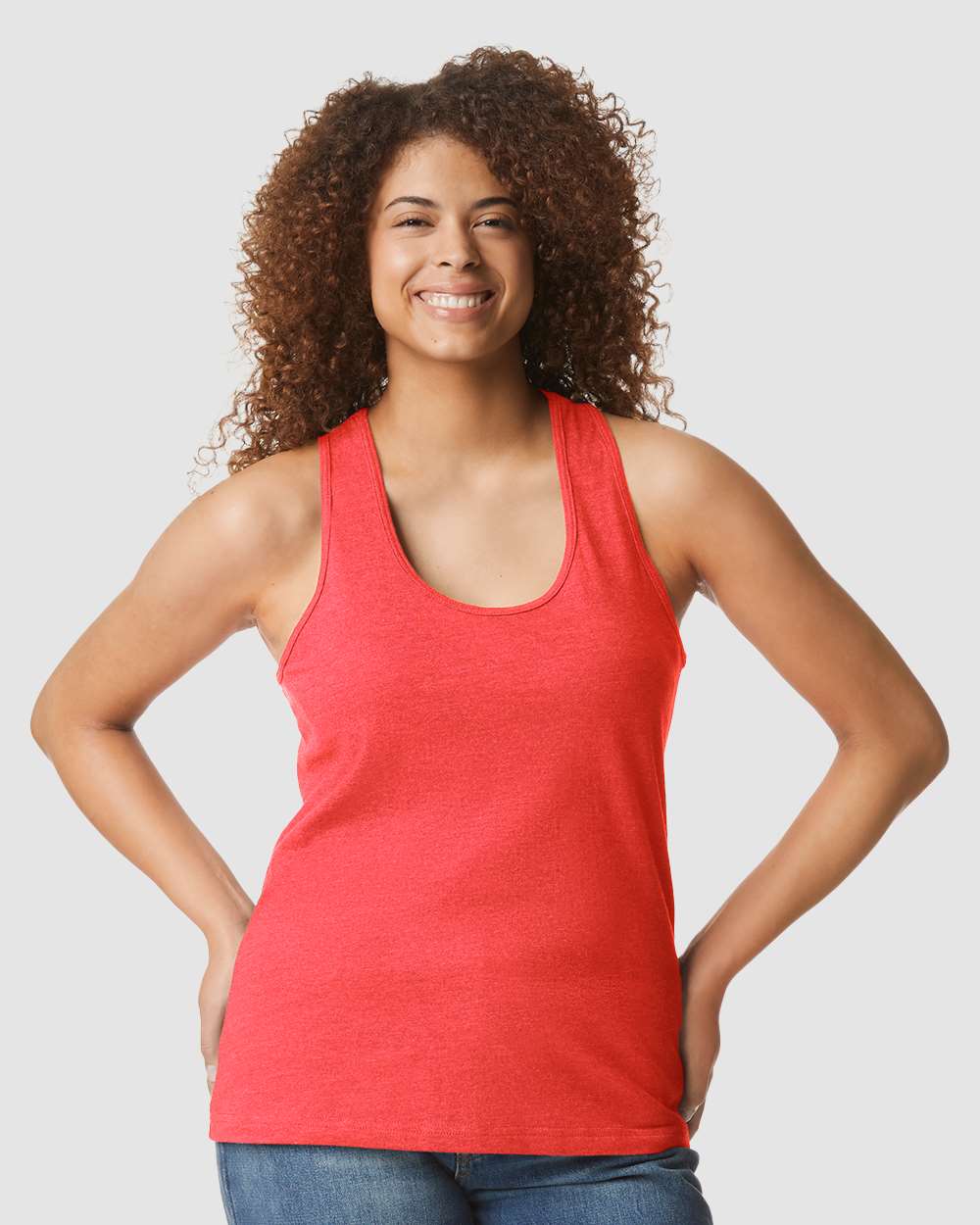 Gildan Women’s Softstyle CVC Racerback Tank Top –Fitted Sleeveless Tee for Workout