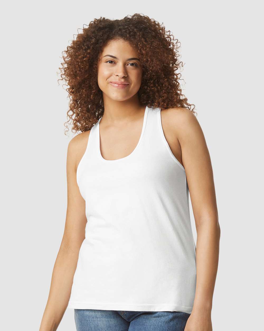 Gildan Women’s Softstyle CVC Racerback Tank Top –Fitted Sleeveless Tee for Workout