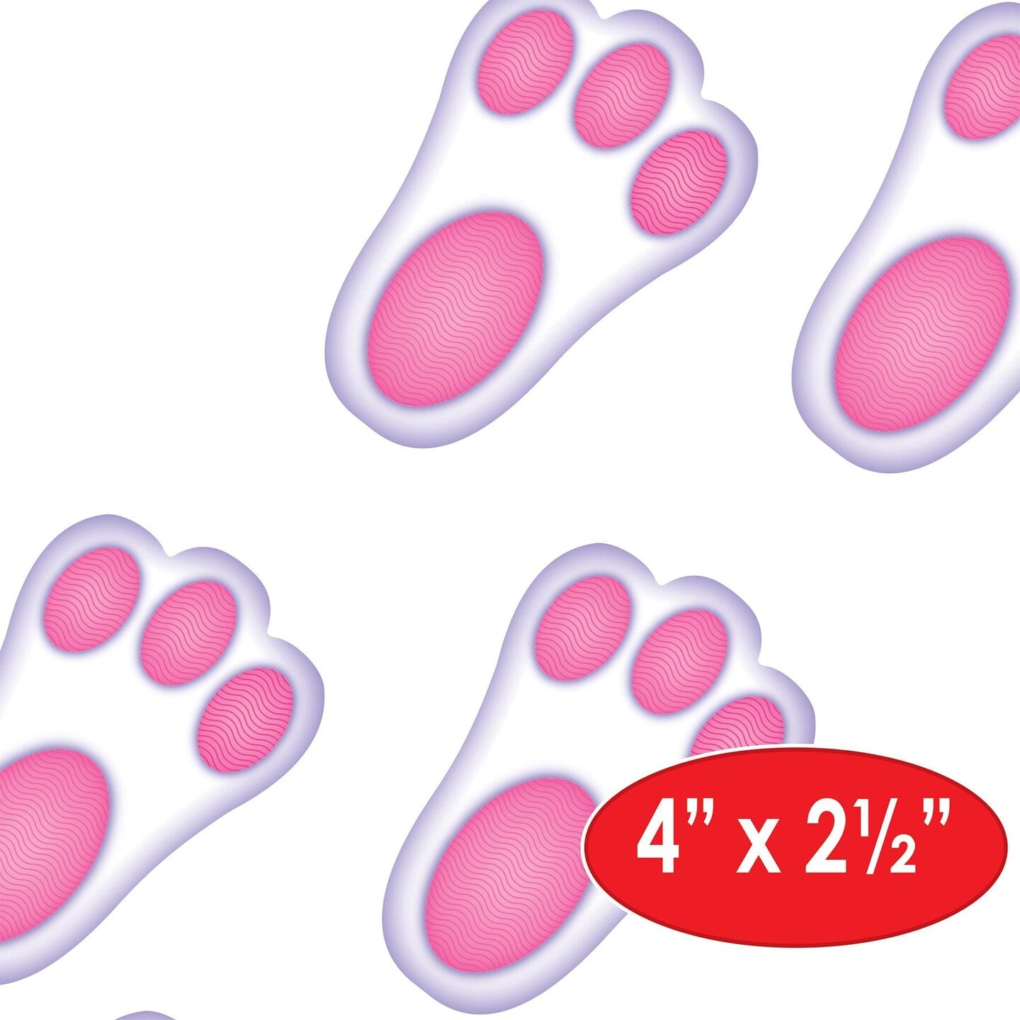 144 Piece Beistle Easter Bunny Paw Prints Peel &#x27;N Place Clings