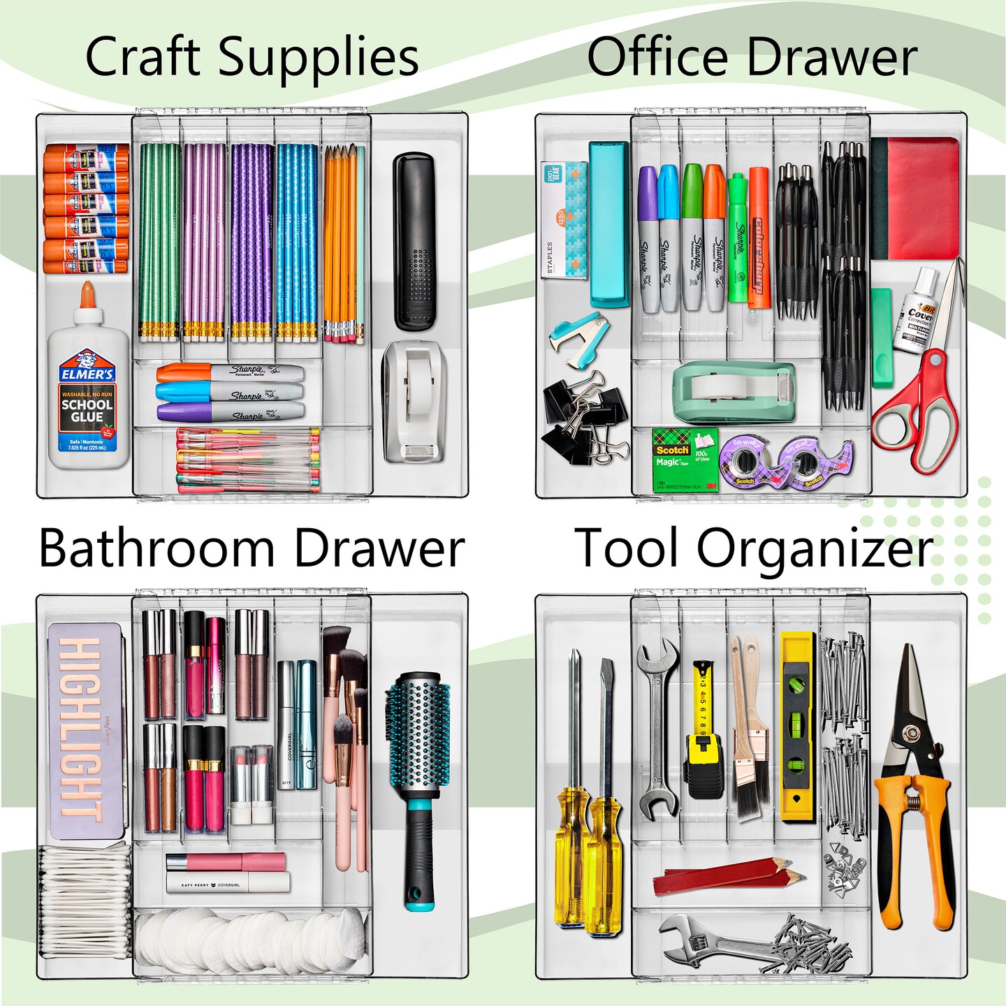 Sorbus Large Silverware Organizer – Expandable Kitchen Drawer Organizer, Adjustable Utensil Organizer, Cutlery Tray for Forks, Knives, Spoons – Multipurpose Flatware and Kitchen Storage Solution