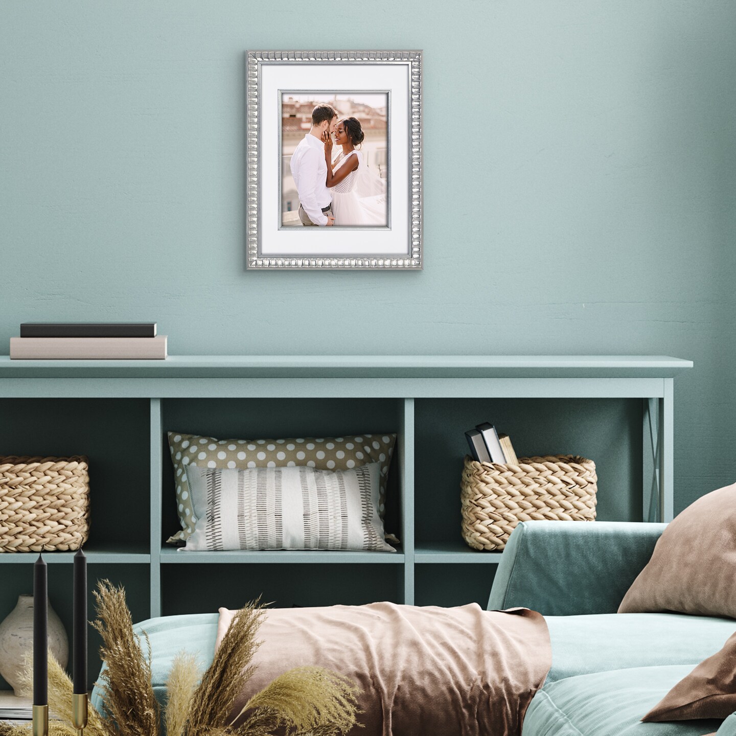 Americanflat 11x14 Picture Frame with Decorative Inner Mat Accent - Use as 8x10 with Mat or 11x14 without the Mat - Statement Frame with Shatter-Resistant Glass