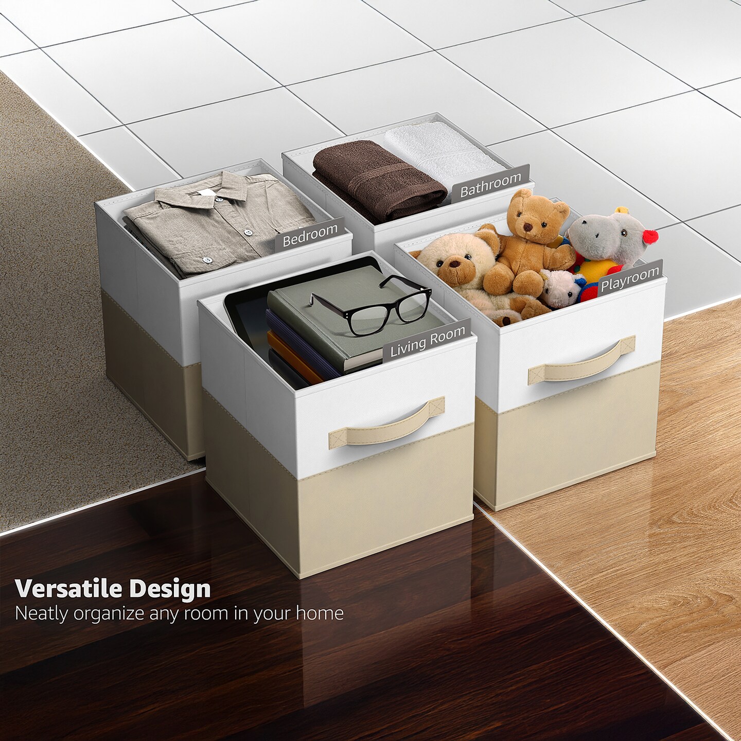 Sorbus Foldable Storage Bins &#x2013; 6-Pack Fabric Storage Cubes, 11-Inch Cube Organizer Bins for Closet, Shelves, and Cubby Storage &#x2013; Collapsible Cloth Storage Baskets for Home Organization