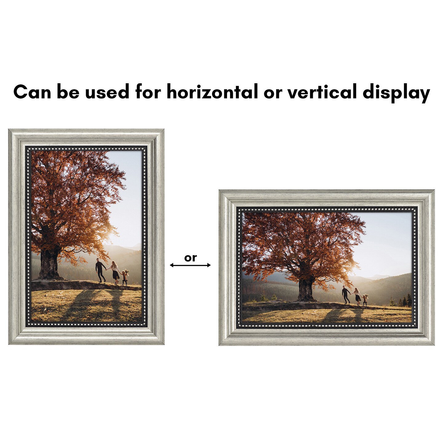 Americanflat Vintage Picture Frame with Beaded Accents with Shatter Resistant Glass and Easel Stand