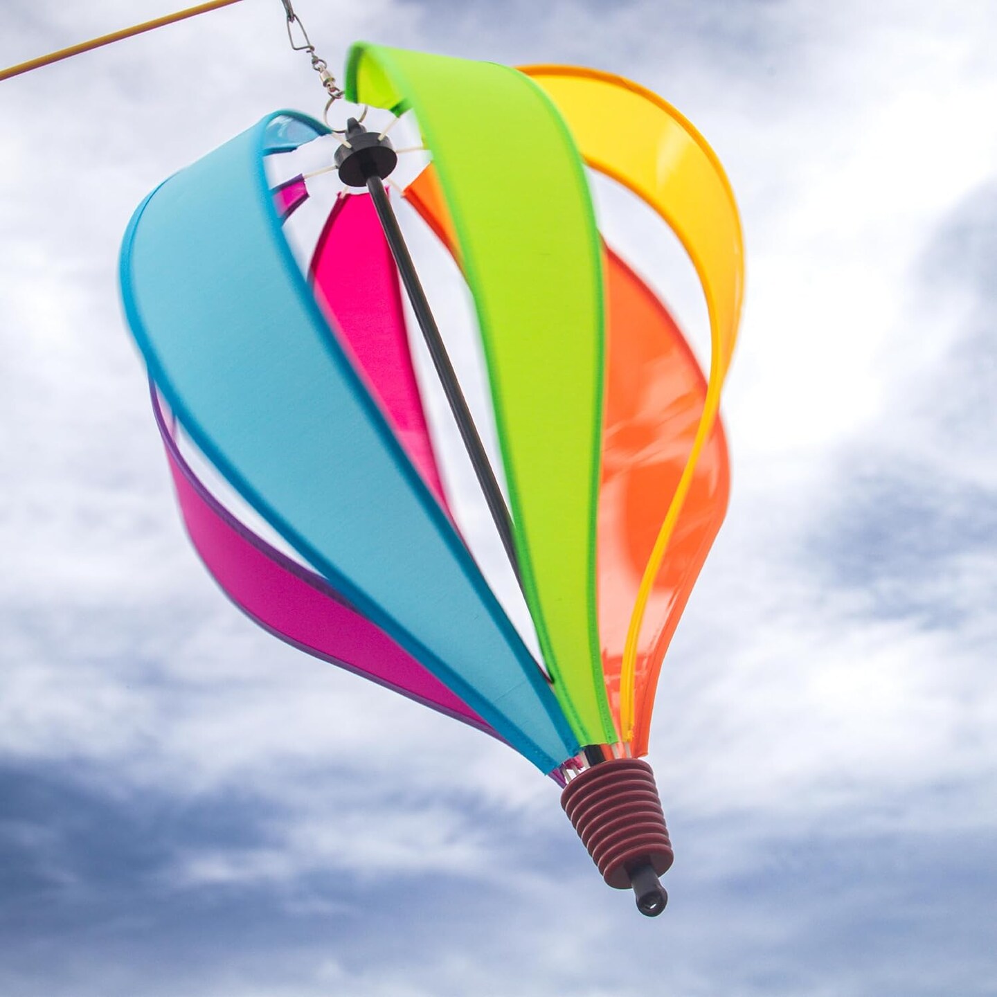 In the Breeze 0972 — Fiesta 6-Panel Fabric Hot Air Balloon — Colorful, Vibrant Hanging Outdoor Wind Spinner