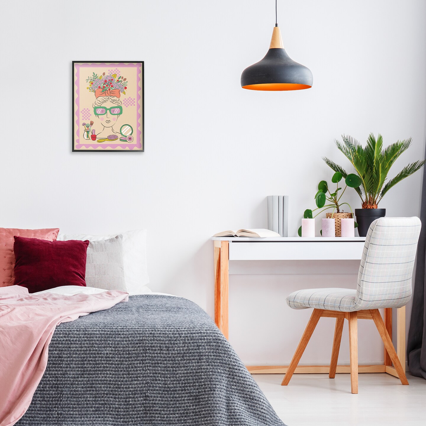 Stupell Industries Makeup & Fashion Boudoir Framed Giclee Wall Art Design by Lisa Perry Whitebutton